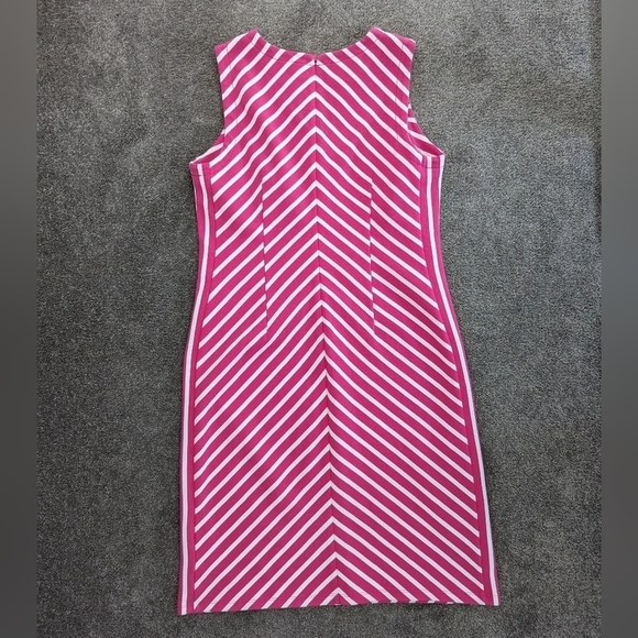 TALBOTS Pink & White Striped Dress Ladies Size Medium - Picture 8 of 12